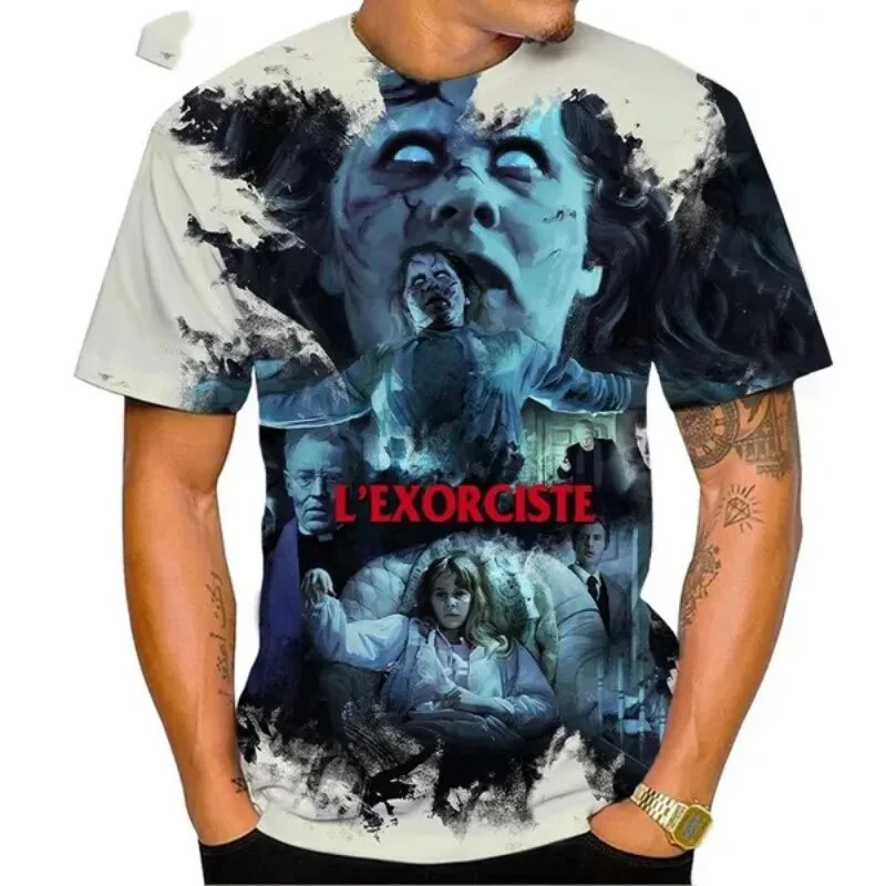 Summer The Exorcist 3D Print T-Shirts Streetwear Horror Men Women Fashion Short Sleeve T Shirt O-Neck Male Tees Tops Clothing