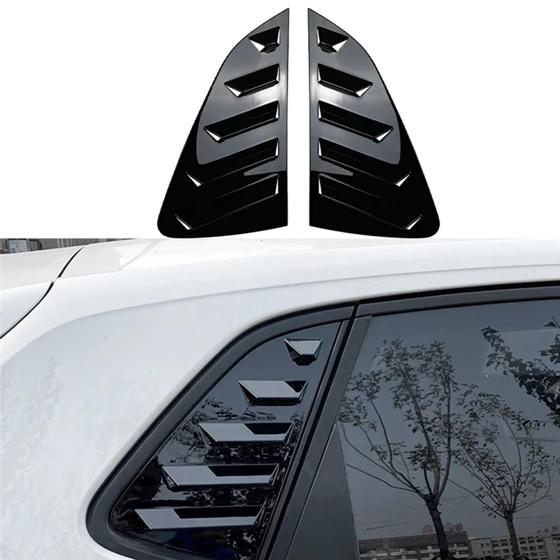 Car Bright Black Rear Window Louver Shutter Cover Trim for Volkswagen Polo Mk6 Polo 2018-2023