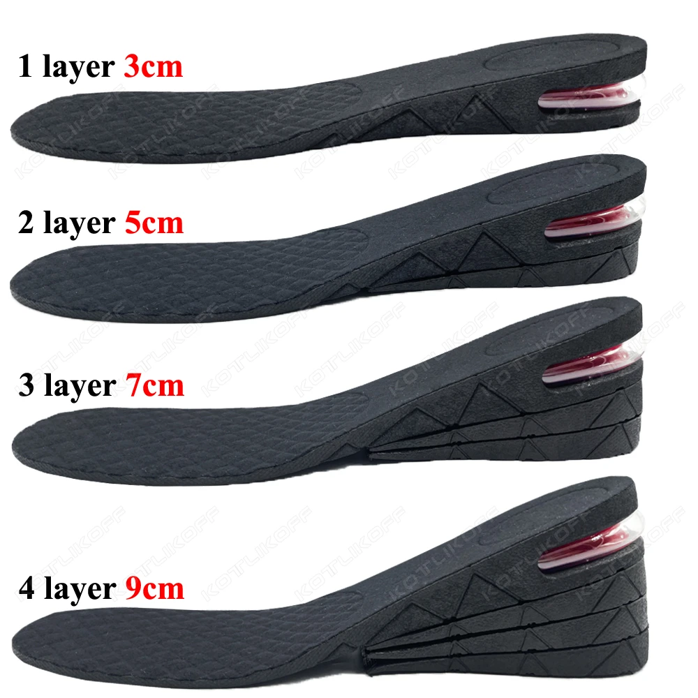 KOTLIKOFF للجنسين 3-9 سنتيمتر الارتفاع زيادة النعال وسادة هوائية امتصاص الصدمات قابل للتعديل كعب رفع زيادة منصات الأحذية #2