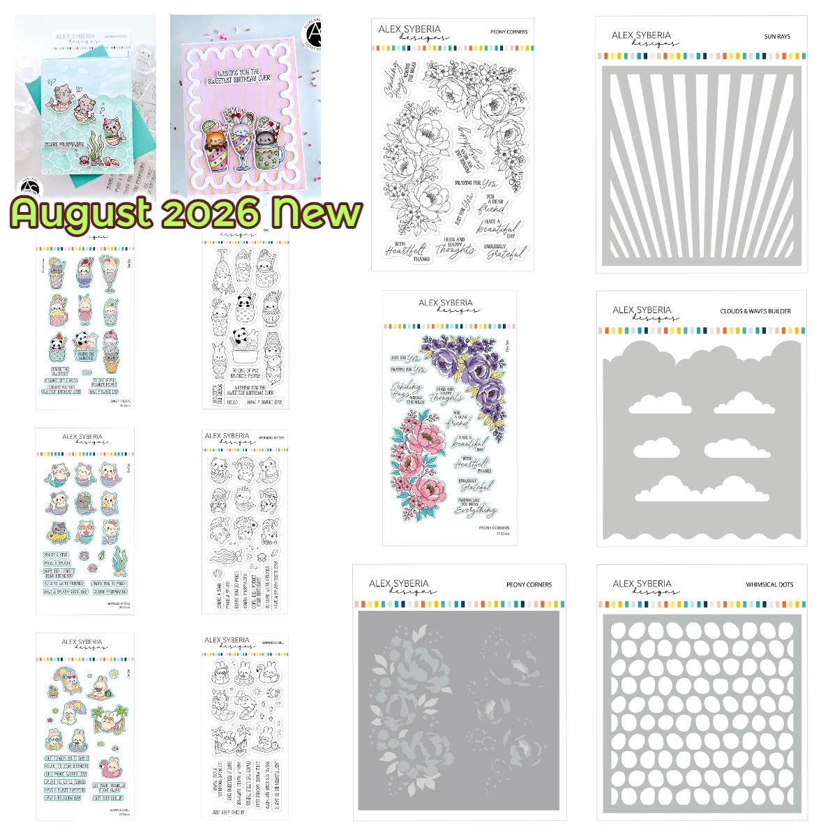 Alex Syberia Sweet Treats Summer Chill Metal Cutting Dies Stamp Stencil DIY Scrapbooking Greeting Handmade Cards August 2026 New