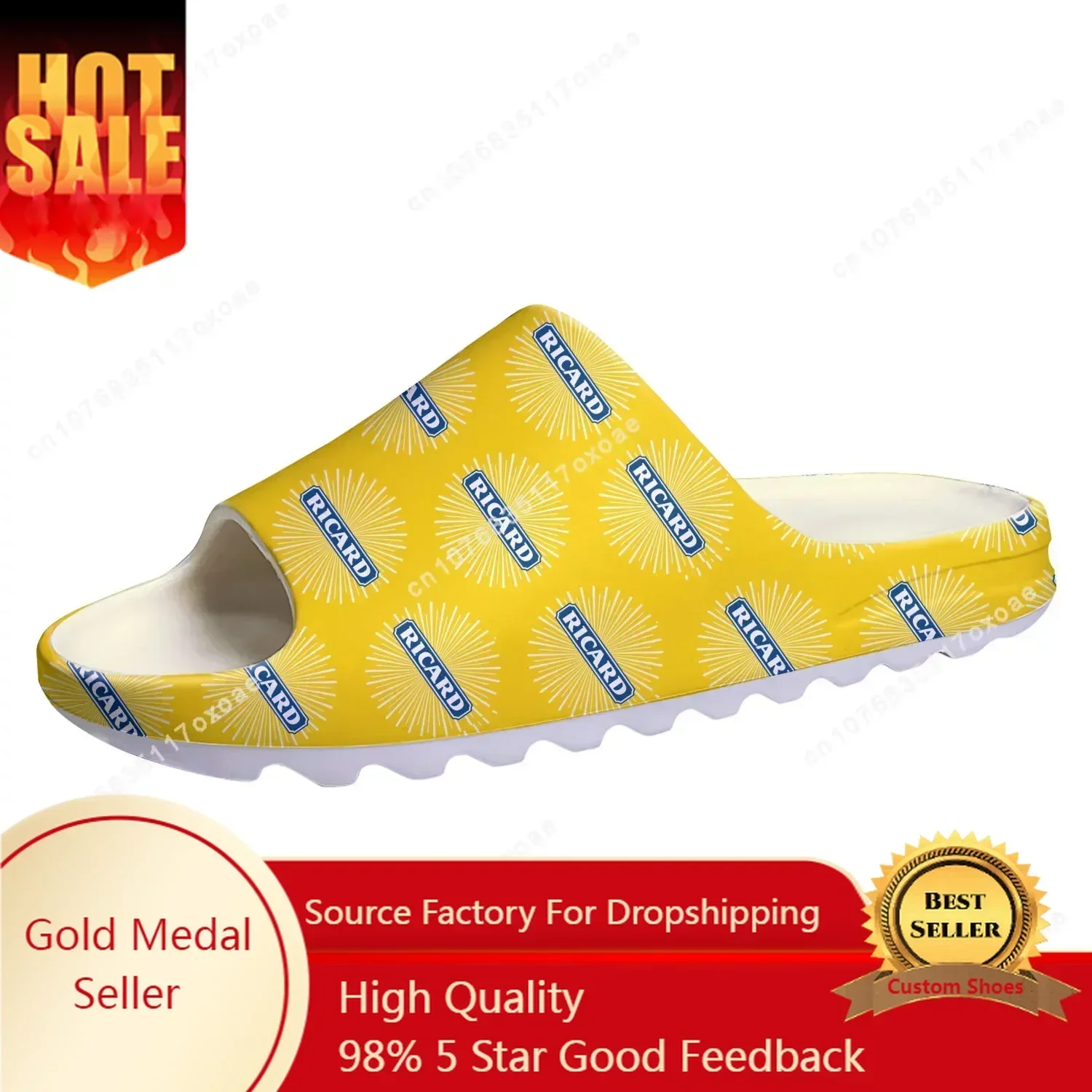 

Marseille France R-Ricards Aperitif Anise Soft Sole Sllipers Home Clogs Water Shoes Mens Womens Teenager Step in Custom Sandals