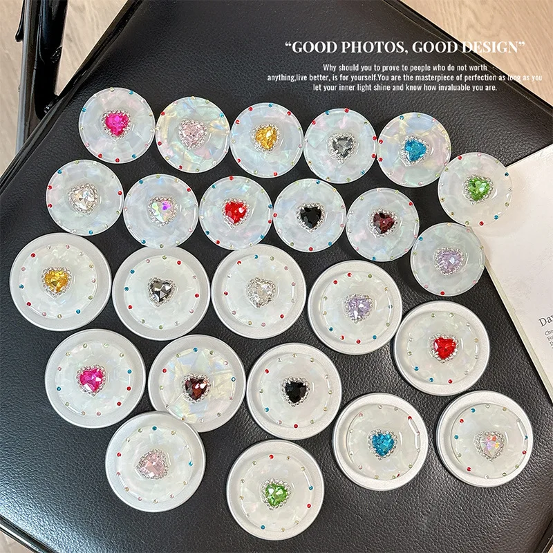 

Luxury Heart Rhinestone Phone Grip Holder Mobile Phone Airbag Bracket Glitter Gem Finger Desktop Stand Socket Support for Cell