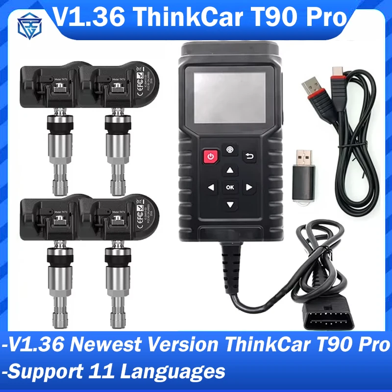 

NEW V1.36 ThinkCar TP T90 TPMS Activation Tool OBD2 Car Diagnose Fault Code Programmer Tire Pressure Sensor Tool PK THINKTPMS G2