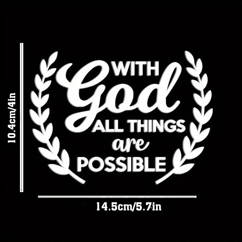 1pc All Things Are Possible Car Sticker Vinyl Stickers for Cars Trucks Van Walls Door Mirror Cups Laptops