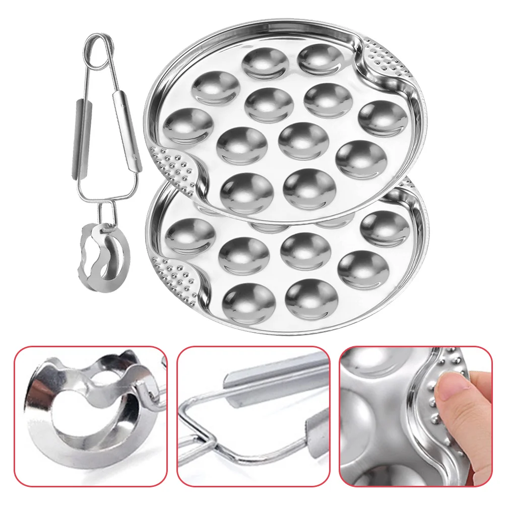 

1 set Stainless Steel Escargot Baking Tray Heat Resistant Snail Cooking Plate For Home Bbq Restaurant Kitchen Supply