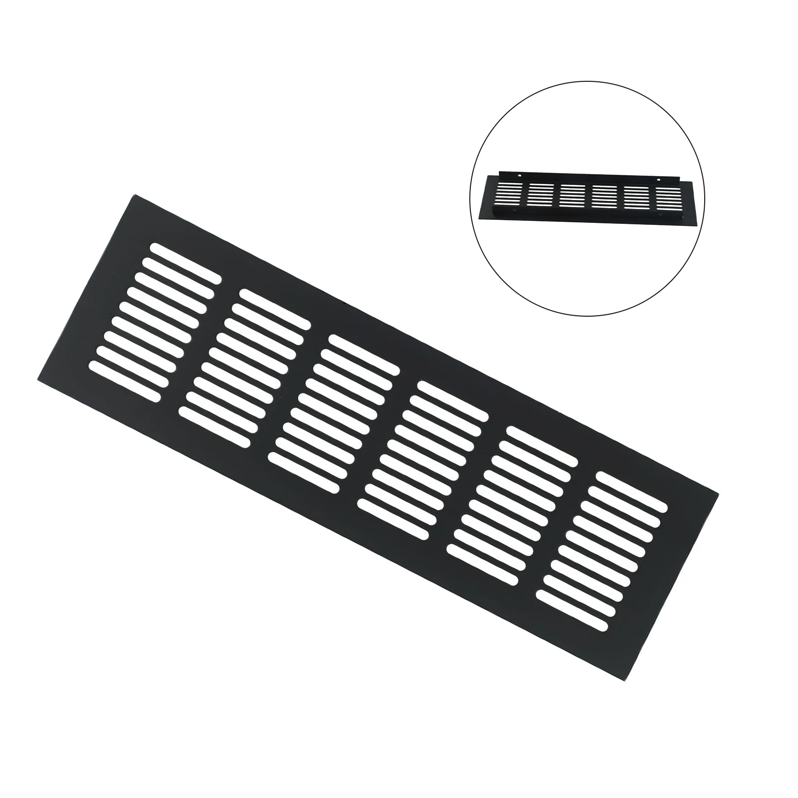 1pc Aluminum-Alloy Black Rectangular Air Vent Ventilation Grille Cover For Cabinet/Wardrobe/Cupboard Home Improvement Accessory