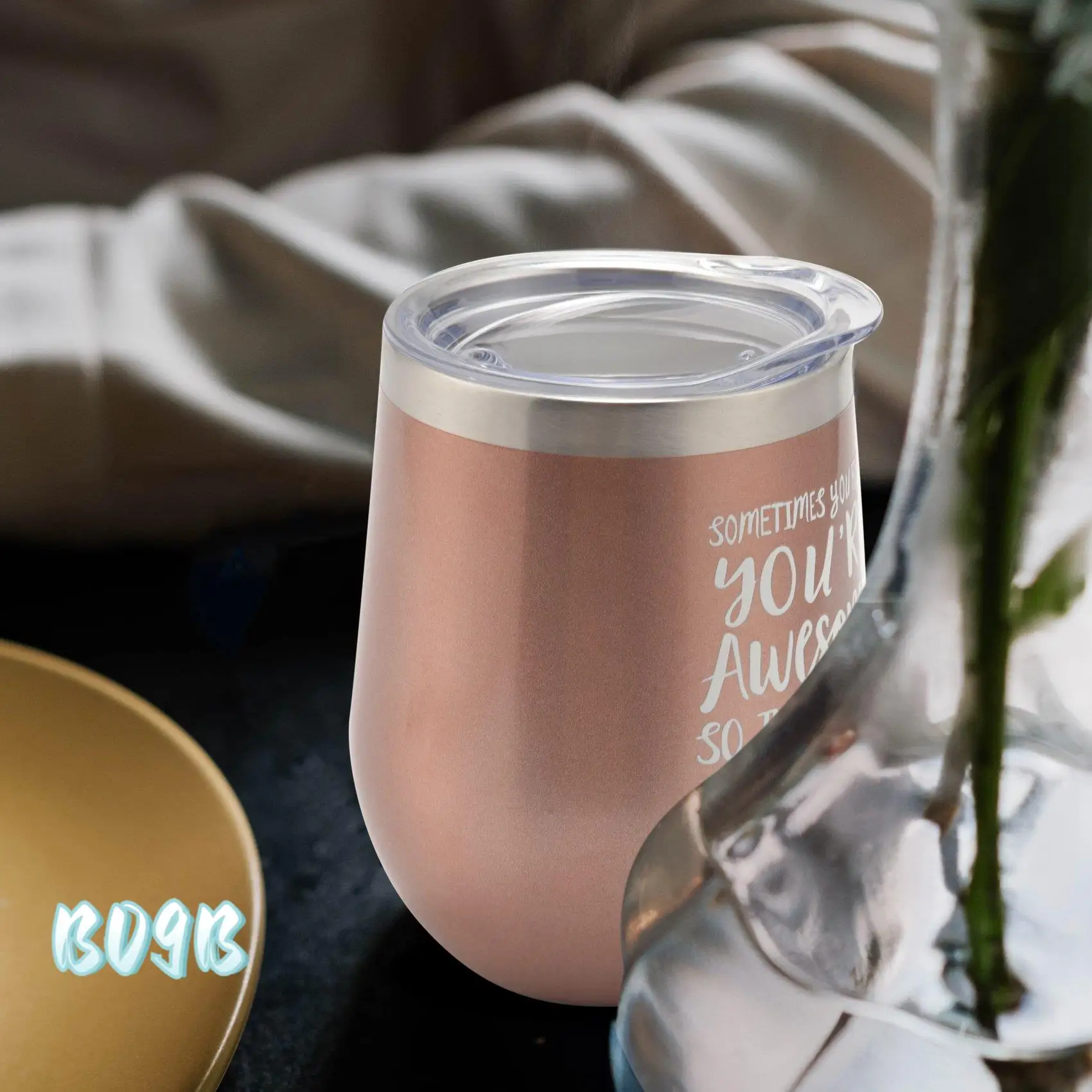 

12 Oz Stainless Steel Wine Tumbler Set, Retirement Gifts For Women, Best Friend Gift For Women, You're Awesome-B09B