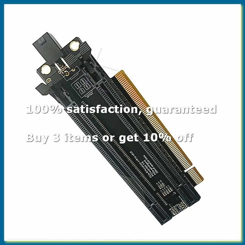 ●PCI-E 4.0 X16 1 to 2 Expansion Card Gen4 Split Card PCIe-Bifurcation X16 to X8X8 with 20mm Spaced Slots CPU4P(4 Pin )