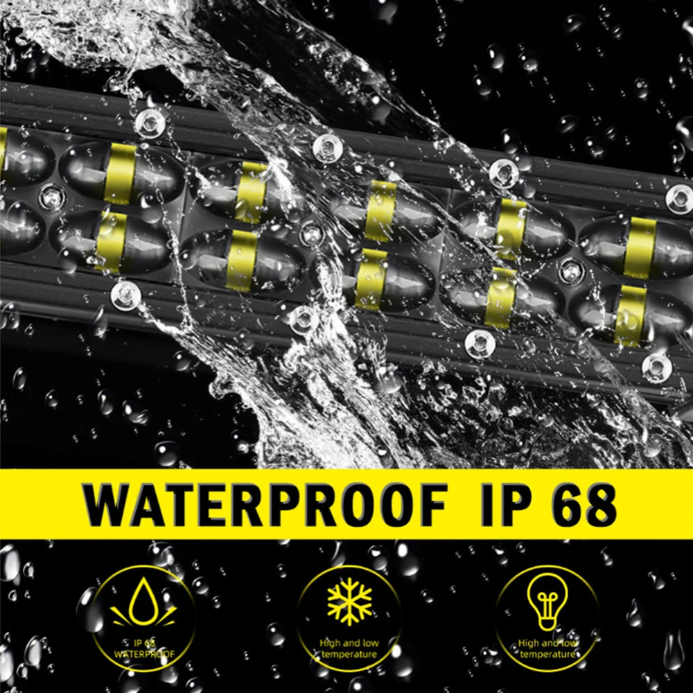 5,5' 8' 10' 14' 6D-Linsen-LED-Leiste für Offroad 4x4 Arbeitsleuchte Einreihige/Doppelreihige Lichtleiste Weiß Gelb Frontstoßstange Kühlergrill – Detail 14
