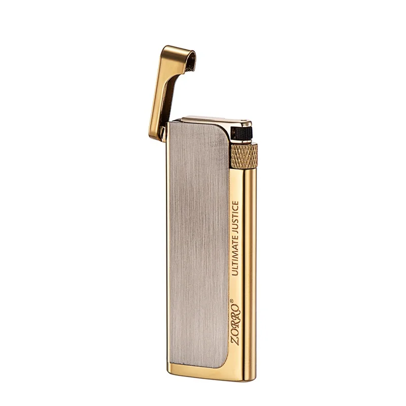 Zorro Z688 Ultra Thin Metal Lighter - Brushed Retro Refillable Gas