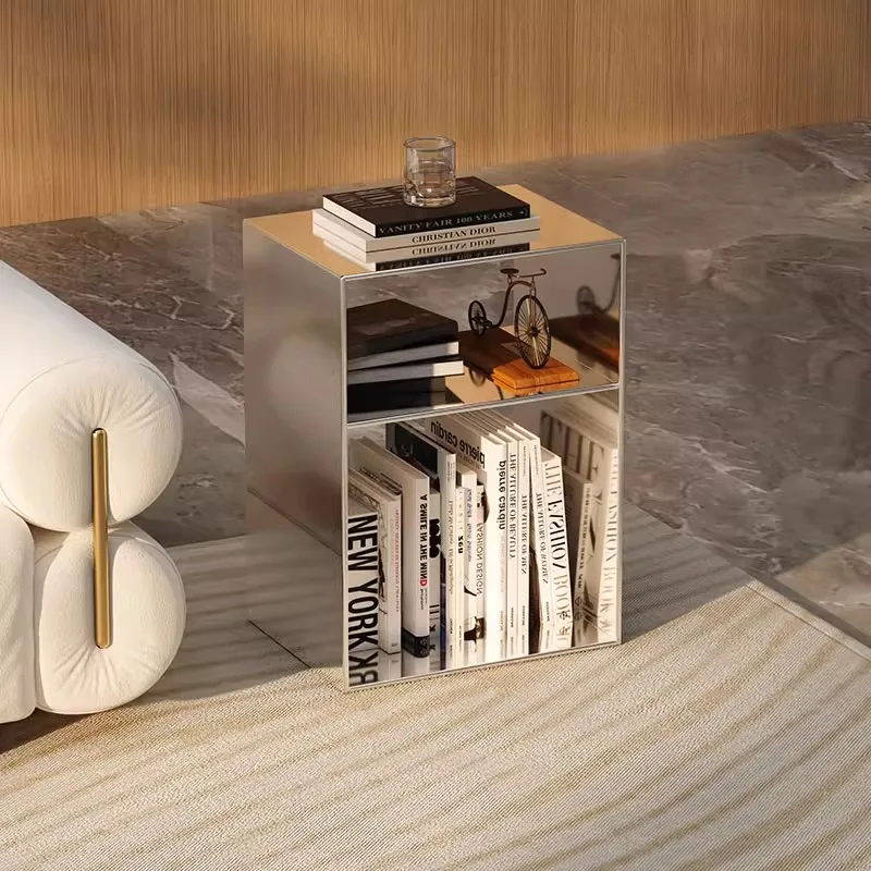 

Средневековый журнальный столик из нержавеющей стали, бытовой диван для гостиной, приставной столик, металлический боковой шкаф, стойка для журналов