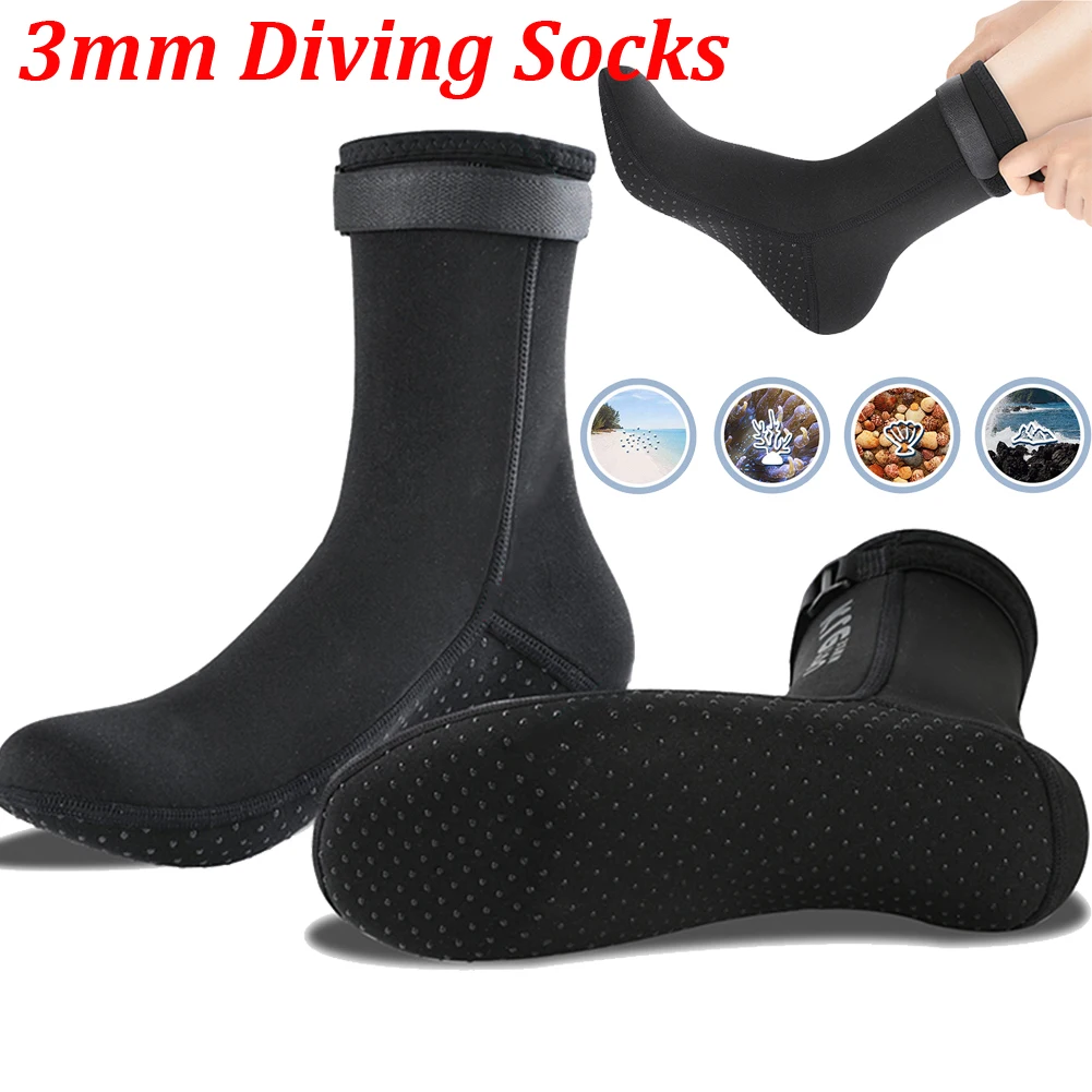 3mm Diving Socks Neoprene Beach Water Socks Non-slip Adult Warm Patchwork Wetsuit Shoes Diving Surfing Boots for Men Womens Sock