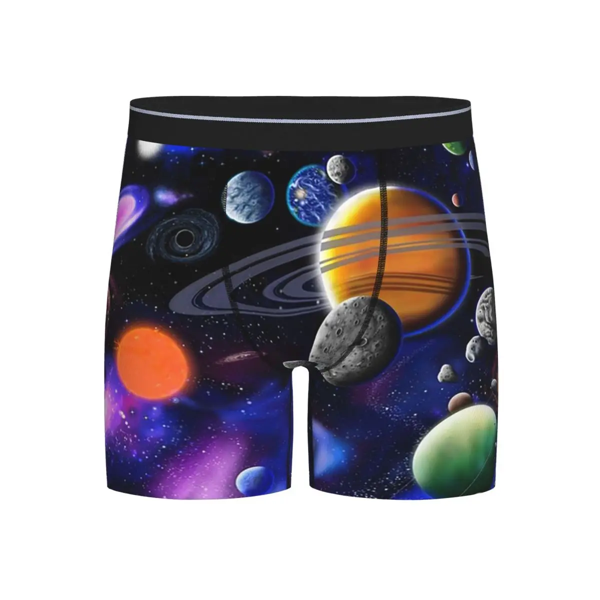 

Длинные трусы-боксеры, шорты, трусы с солнечной системой, космические планеты, Вселенная, мужские дышащие трусы для мужчин, подарки бойфренду