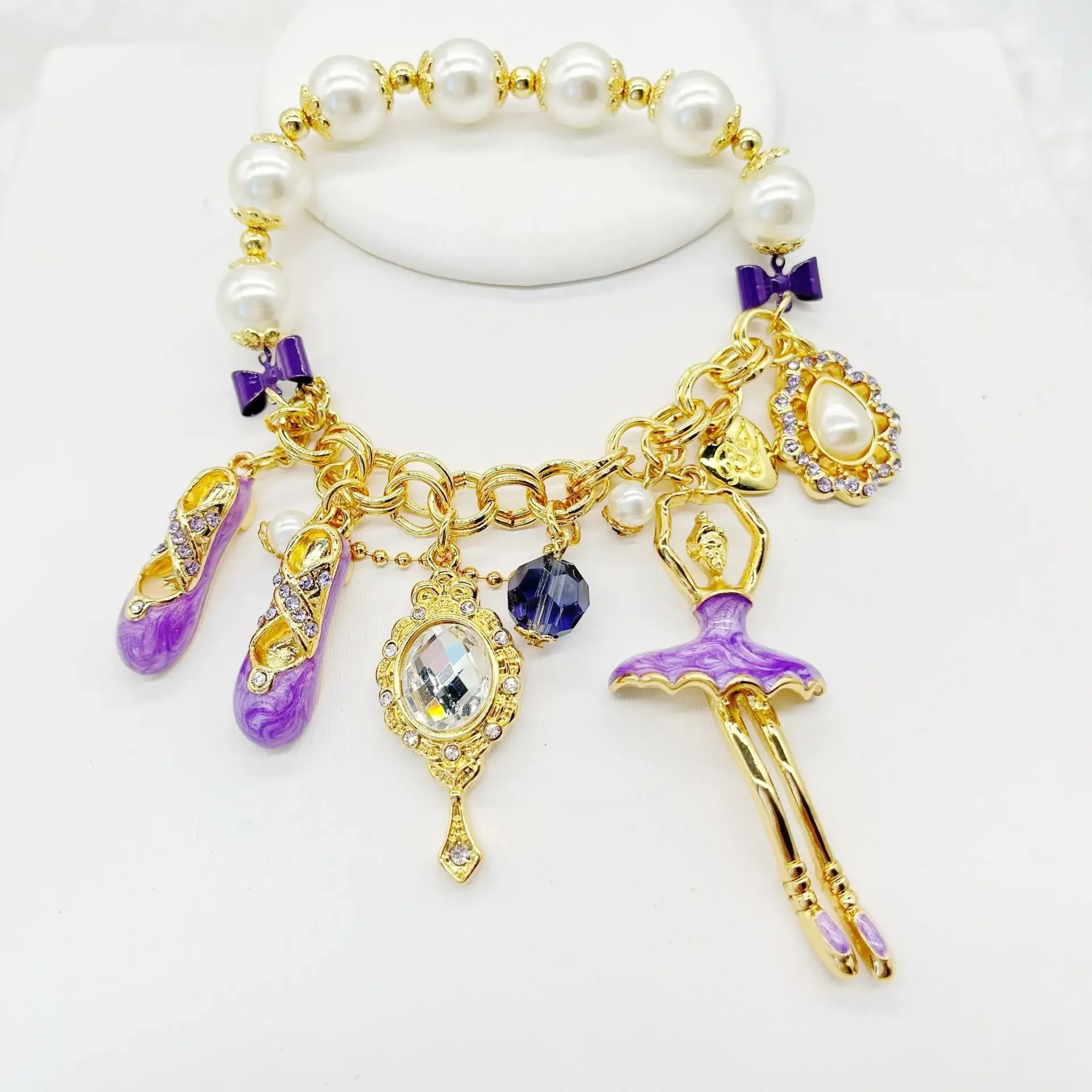 

Fashion New Vintage Pearl Purple Pendant Bracelet for women