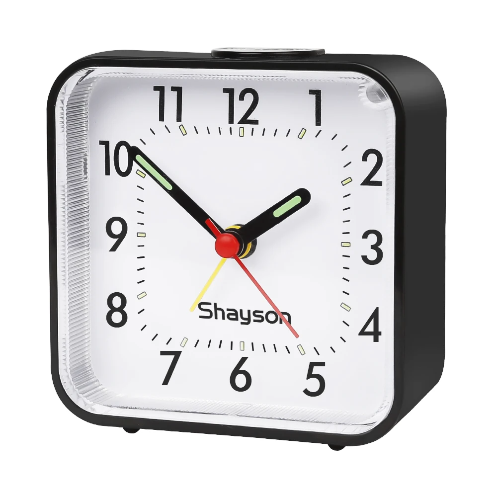 Analog Alarm Clock for Bedroom Silent Non Ticking Small Clock Travel Alarm Clock with Light Battery Operated Alarm Clock