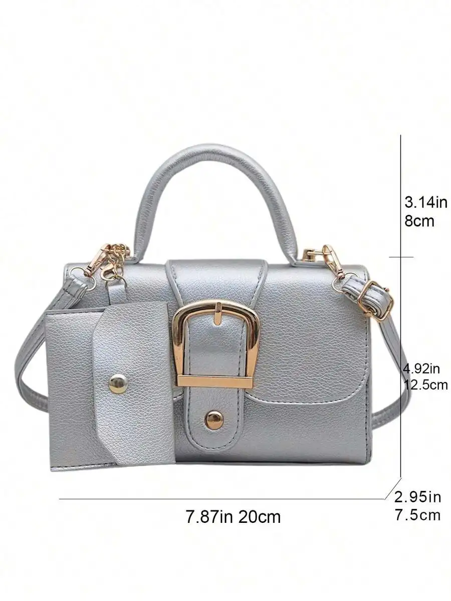 حقيبة كتف نسائية من جلد البولي يوريثان بإبزيم رفرف حقيبة كروس حقيبة يد عصرية رائعة وأنيقة مناسبة للاستخدام اليومي #5