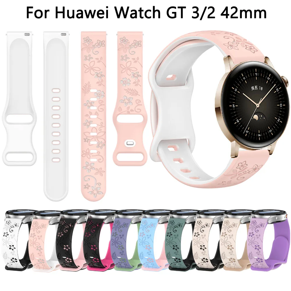 20mm Band For Huawei Watch GT 3 2 GT2 42mm GT3 Pro 43mm Strap Sport Bracelet for Honor Magic 2 42mm Silicone Watchband Accessory