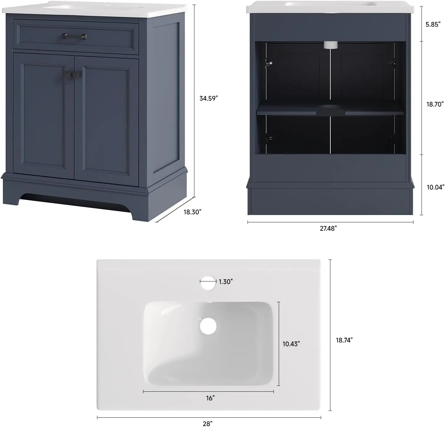 28" Modern Vanity Sink 2
