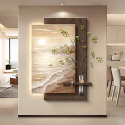 Wave porch decorative painting living room entry with light advanced sense LED light mural light hydroponic plant corridor corri