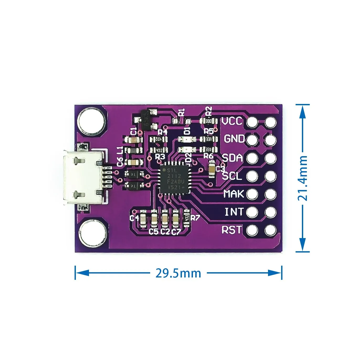 2112 CP2112 Evaluation kit for the CCS811 Debug board USB to I2C communication