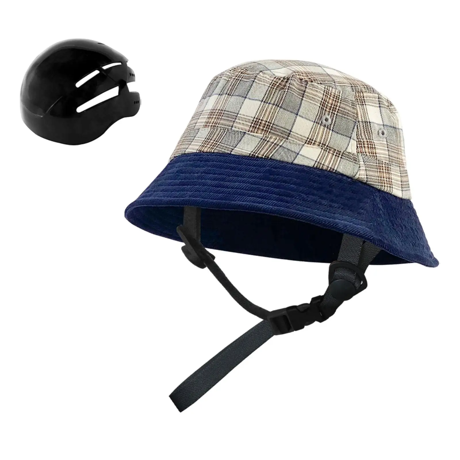 Summer Sun Bucket Hat with Protective Head Shell for Cycling Travel Outdoor Breathable Lightweight Quick Dry Unisex