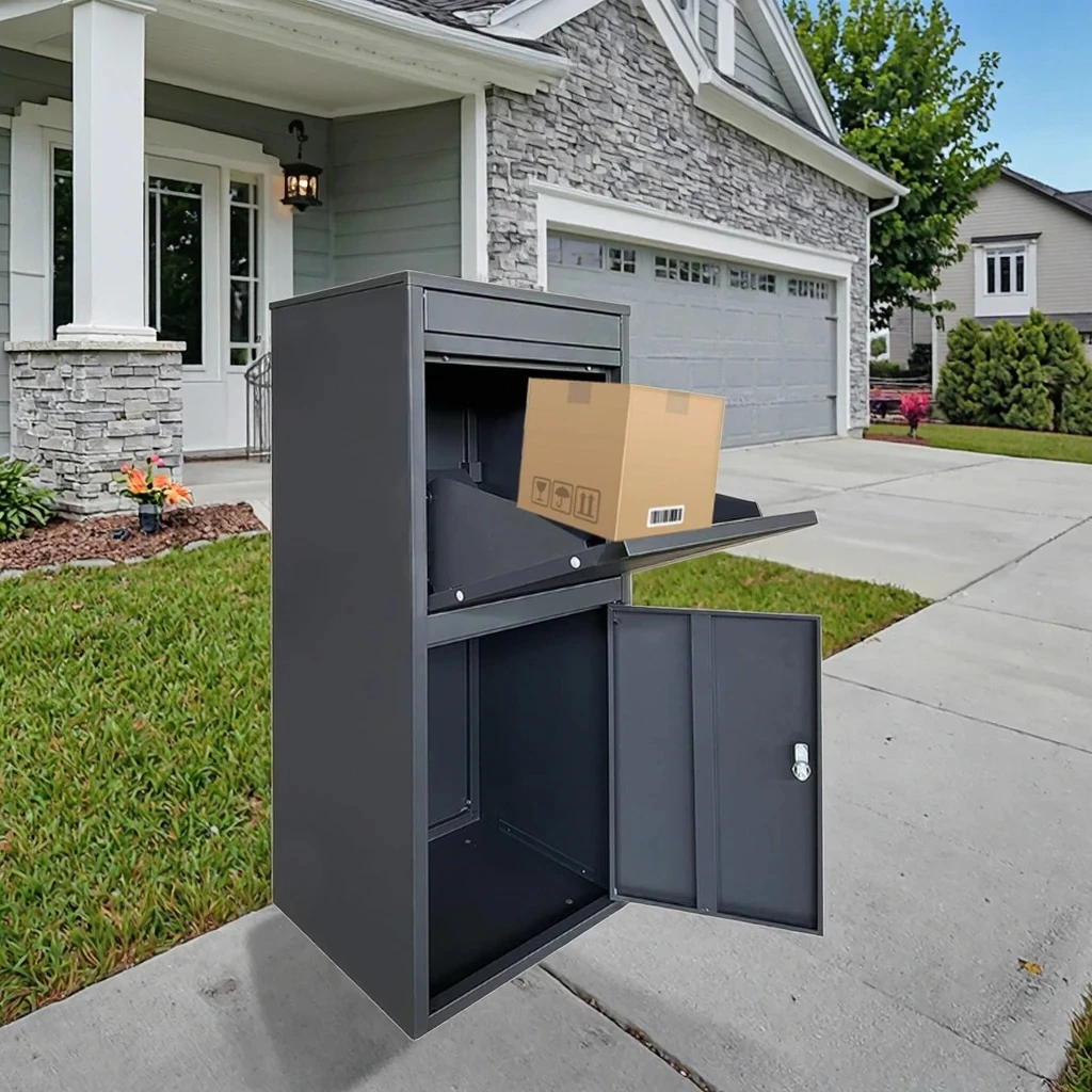 

Secure Wall-Mounted Large Parcel Mailboxes With Lock Drop Letter Box Free Standing Metal Secure Mail Delivery System