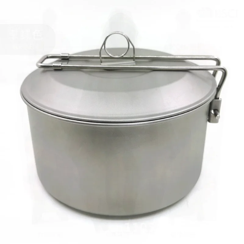 

Кастрюля из чистого титана 1600 мл со складной ручкой, посуда для приготовления пищи на открытом воздухе, сверхлегкая портативная титановая фурнитура для кемпинга