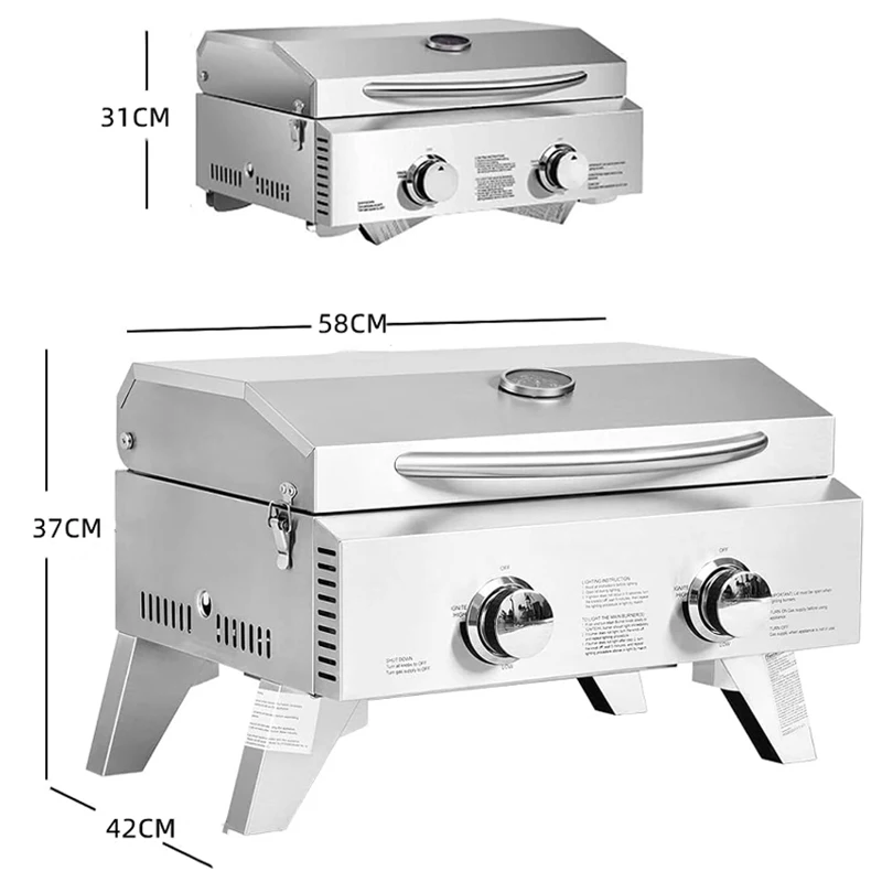 موقد شواء محمول للتخييم في الهواء الطلق، موقد غاز منزلي خارجي مقاوم للرياح، شواية شواء أمريكية، موقد نزهة