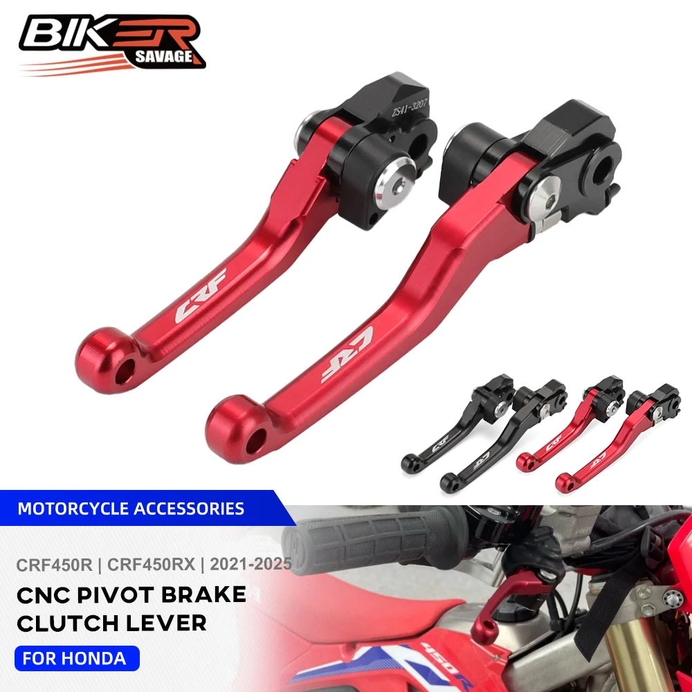 

2025 CRF450RX Pivot Brake Clutch Levers For HONDA CRF 450R 450RX 2021 Motorcycle Accessories CNC Dirt Bike Front Control Handles