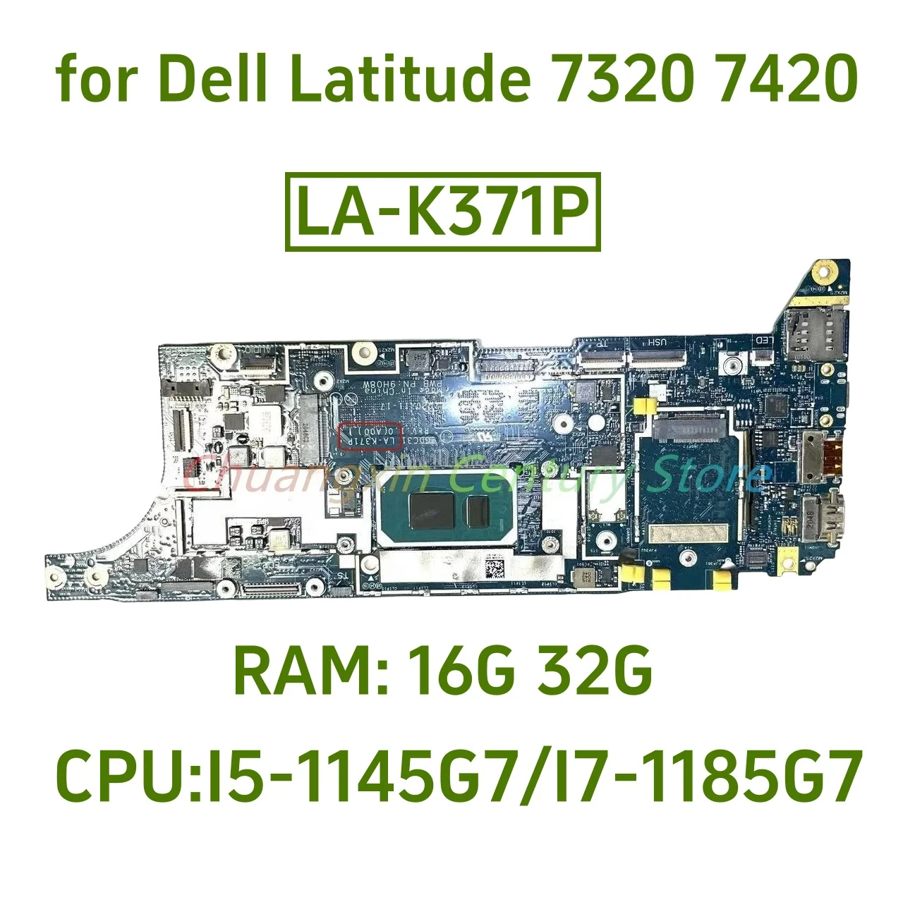 

LA-K371P is suitable for Dell Latitude 7320 7420 7520 laptop motherboard CPU: I5 I7-11TH RAM:8G 16G 32G 100% tested and shipped