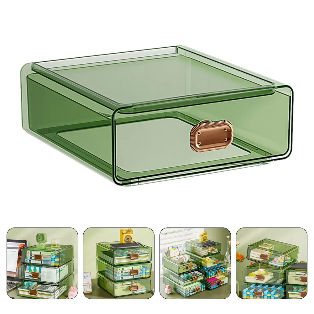 صندوق تخزين شفاف على شكل درج منظم مقاوم للغبار بسعة كبيرة لمجوهرات أحمر الشفاه وأشتات مكياج سطح المكتب #6