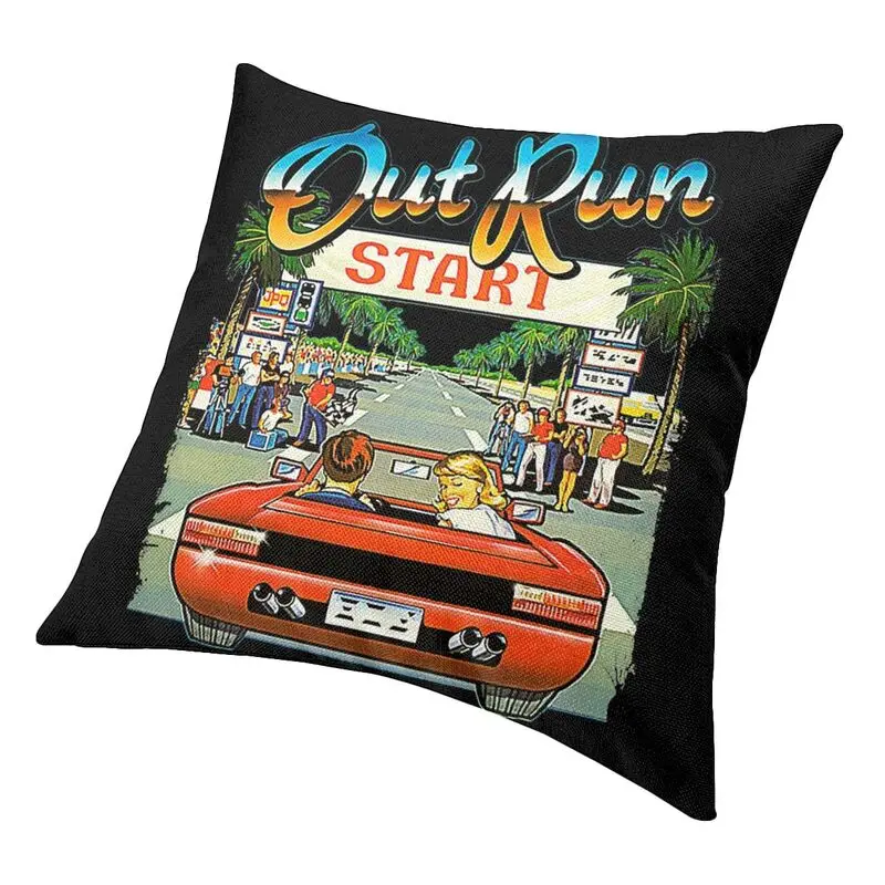 Classic Arcade Out Run Cushion Cover For Sofa Home Decorative Video Game Square Throw Pillow Case Living Room Decoration