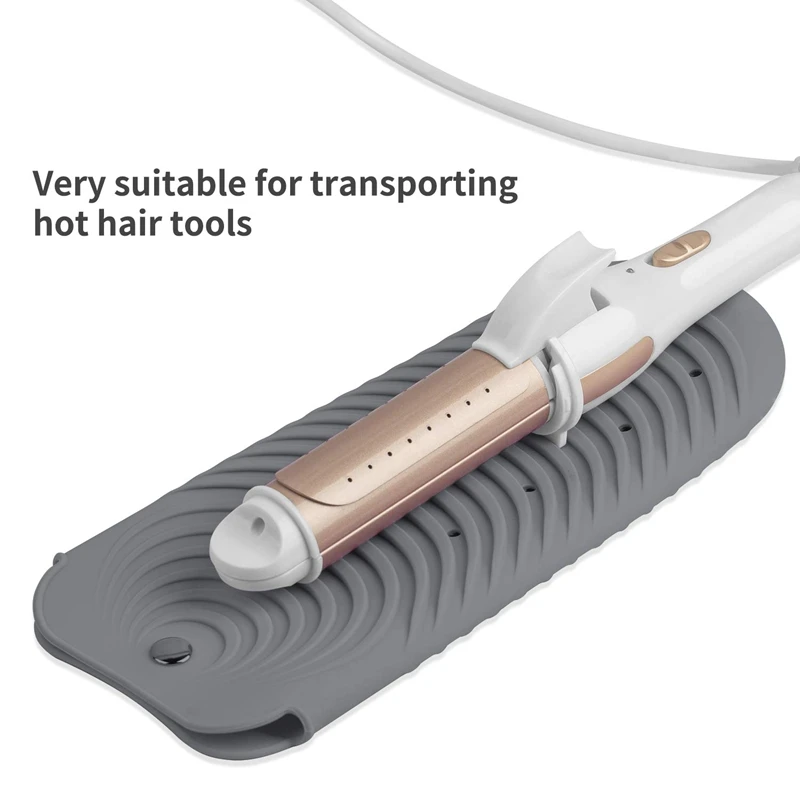 كيس مستقيم الشعر الحديد المسطح المقاوم للحرارة ، حامل حصيرة ، تجعيد ، شعر ساخن