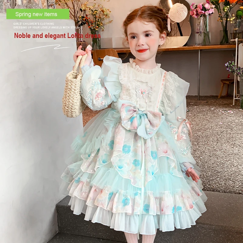 

Lolita puffy dress Medium Children's Spring LoLita Girls' Dress Princess Dress Children's sweet tulle dress