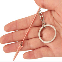 Vintage God of War Kratos Ragnarok Draupnir Spear Model Keychain for Men Game Peripheral Metal Key Ring Fans Collection Jewelry