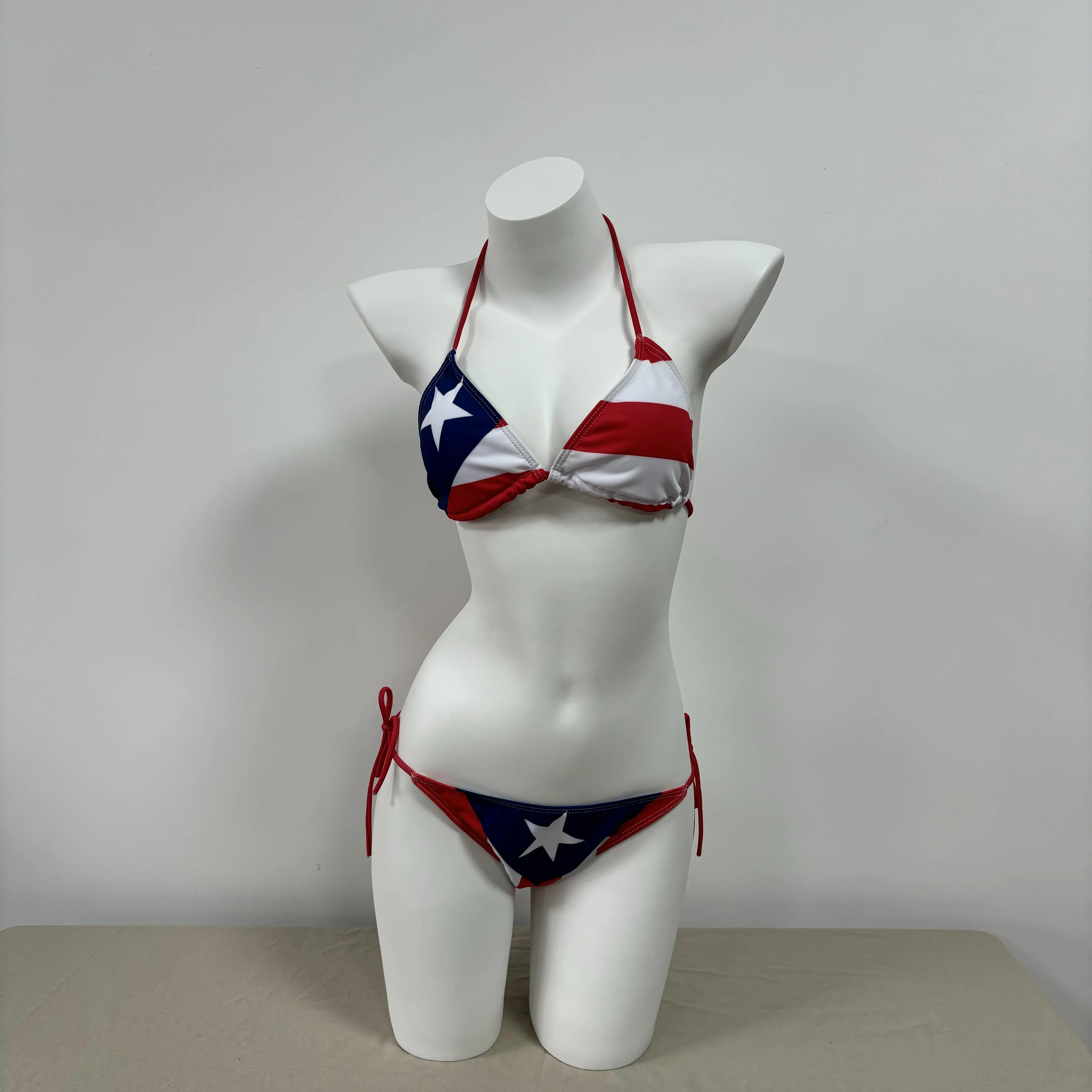 여성용 마이크로 비키니 세트, 미국 국가, 푸에르토리코, 베네수엘라, 브라질 국기, 3D 프린트, 여름 비치웨어, 섹시한 비치 수영복