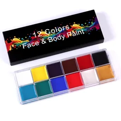 Body Face 12 Colors Paint with Blush Pigment Halloween Makeup Painting for Kids Adults Festival Party Cosplay Face Color Makeup