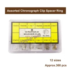 360pcs Watch Washer Clip Spacer Ring 12 Sizes Watch Pusher Button Circlip Kit For Watch Chronograph Repair Accessories Parts