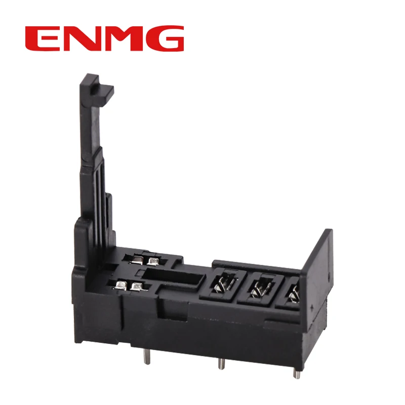 ENMG PCB Mount Relay Sockets for RJ1S/RJ2S  Wide 5-Pin Series - Models SJ1S-61/SJ2S-61/P2R-05/P2R-08P Wide 8-Pin Snap-Fit Design