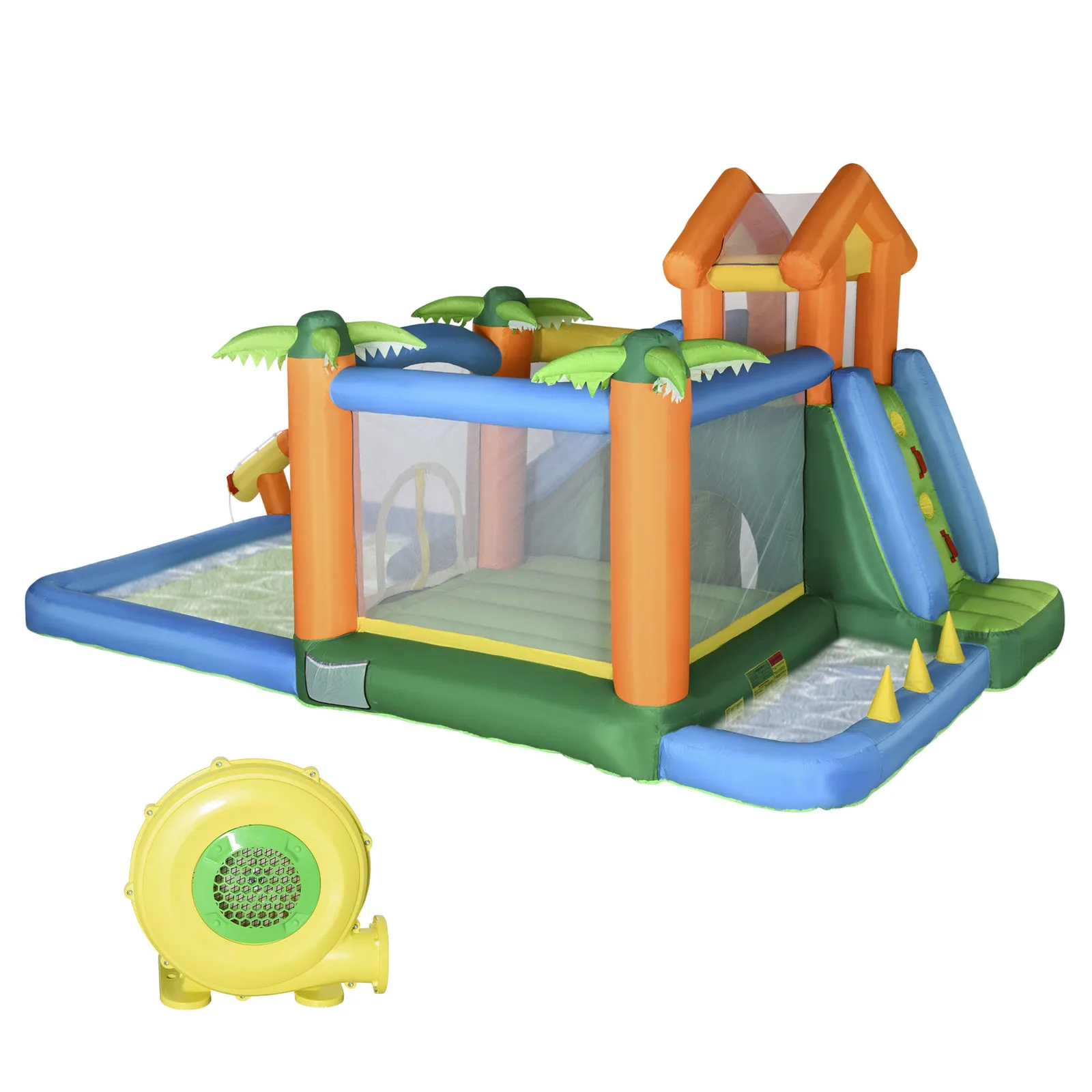 

Bounce House for Kids, Water Gun and Climbing Wall, Jumping Castle