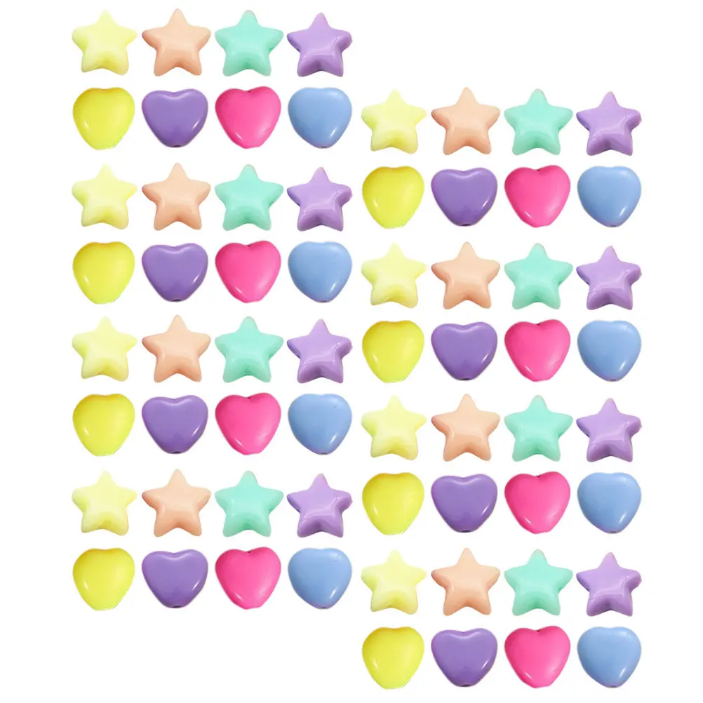 

200Pcs Star Heart Shape Beads Premium DIY Jewelry Making Supplies Spacer Beads Charms Necklace Bracelet Crafts