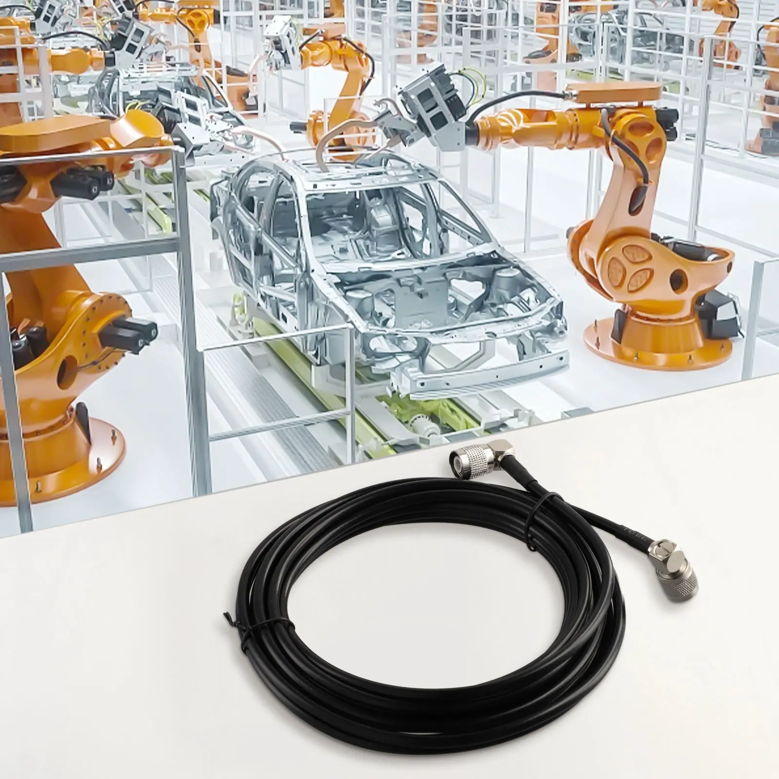 

16.5FT GPS Antenna Cable 2.45mm Insulation Thickness 5m Black Connection Line RG58 TNC Male To Male Right Angle