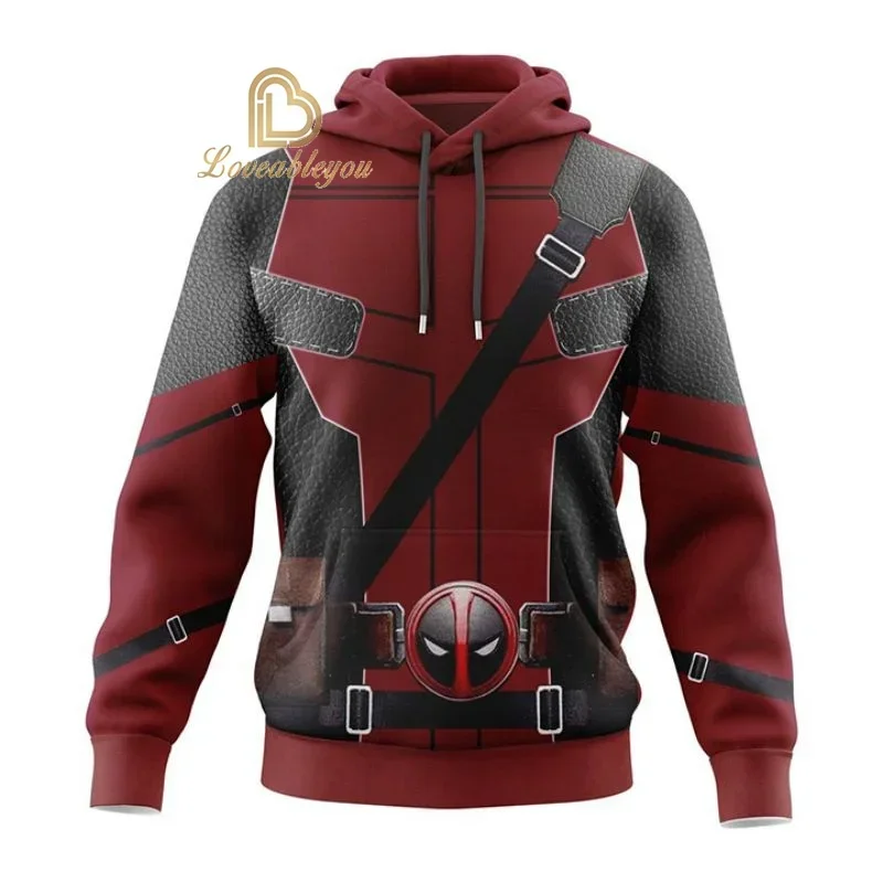DEADPOOL Hoodies Cosplay Costumes Superhero 3D Printed Zip-up Hoodies Cartoon Hoodie Jacket Men Women Sport Sweatshirts#1#W
