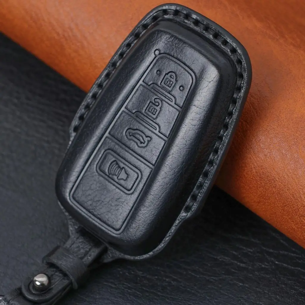 4 زر سيارة حلقة رئيسية سلسلة فوب غطاء حامي شل حامل لتويوتا هايلاندر rav4 كامري الهجين كورولا أفالون 2021 22