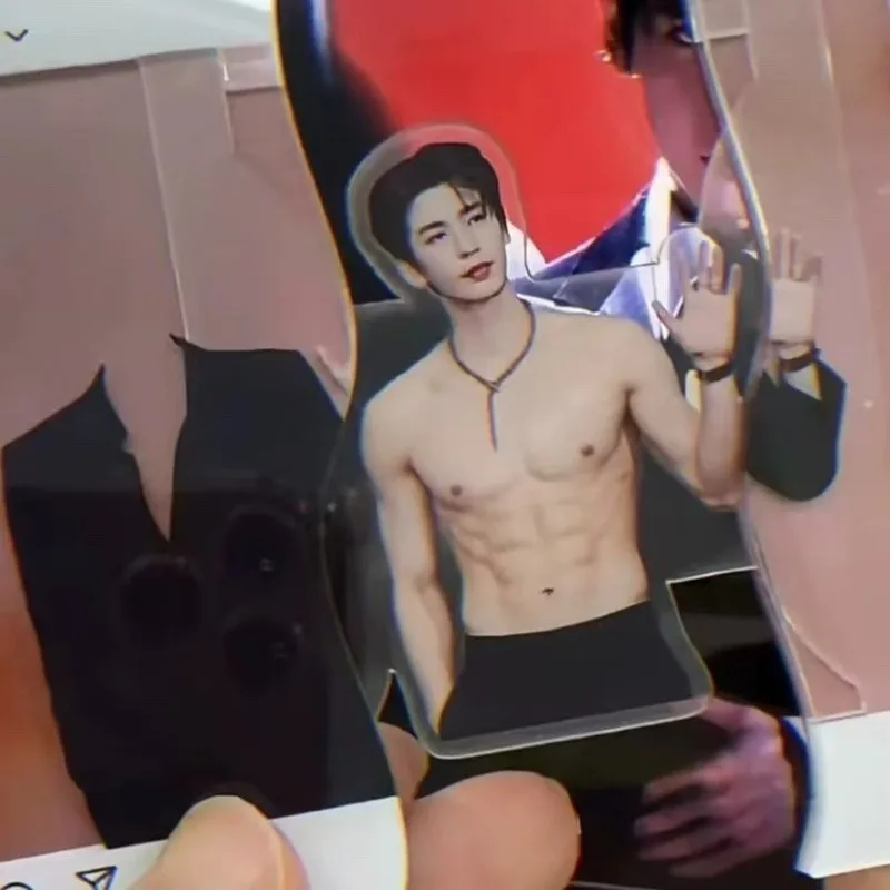 TV Drama Pursuit of Jade Zhu Yu Zhang Linghe Handsome  Muscle Reveal Pull Tab Card Acrylic Pulling Keychain Stand Model Gift