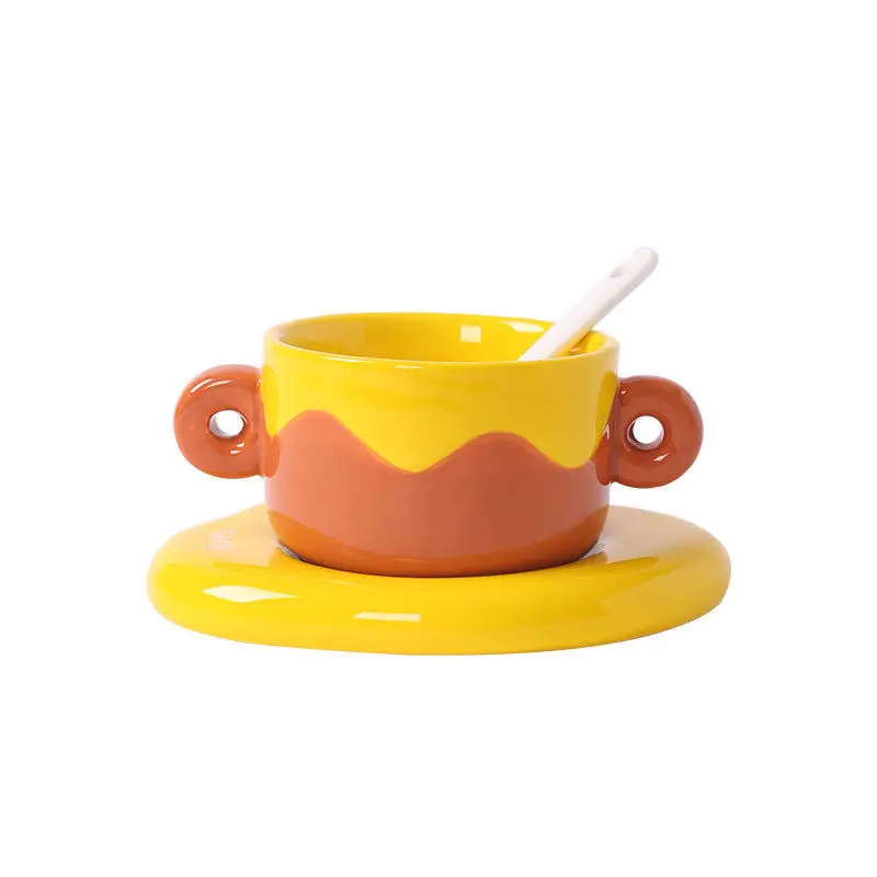 

Hamster Ceramic Food Bowl Anti-Tip Feeding Dish Crucible Design Easy to Clean Dual Use Stylish Bowl for Small Pets and Hamsters