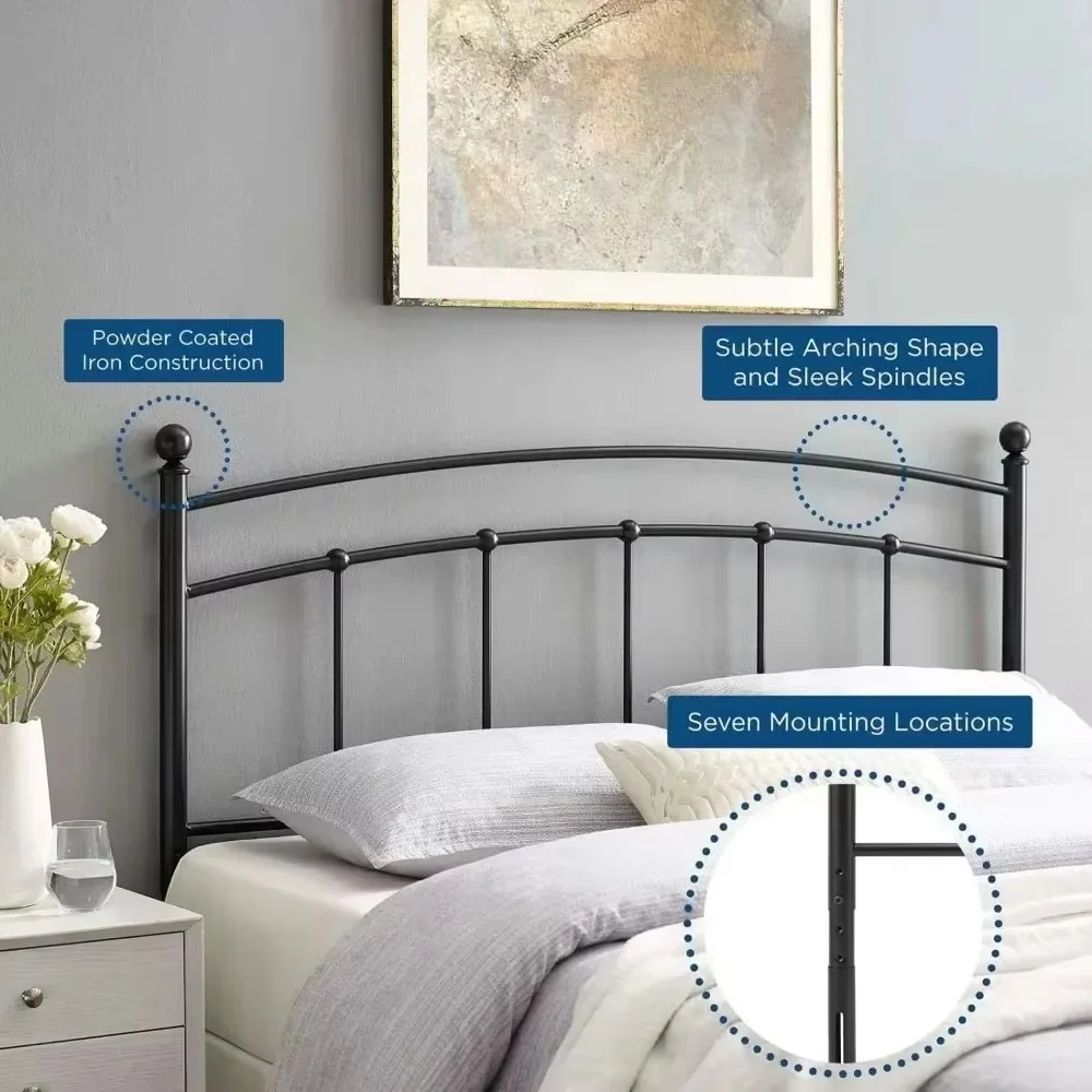 Queen Headboard Abigail Modern Farmhouse Metal King Headboard in Black Headboards Bed Furniture Beds and Furniture Heads Bedroom