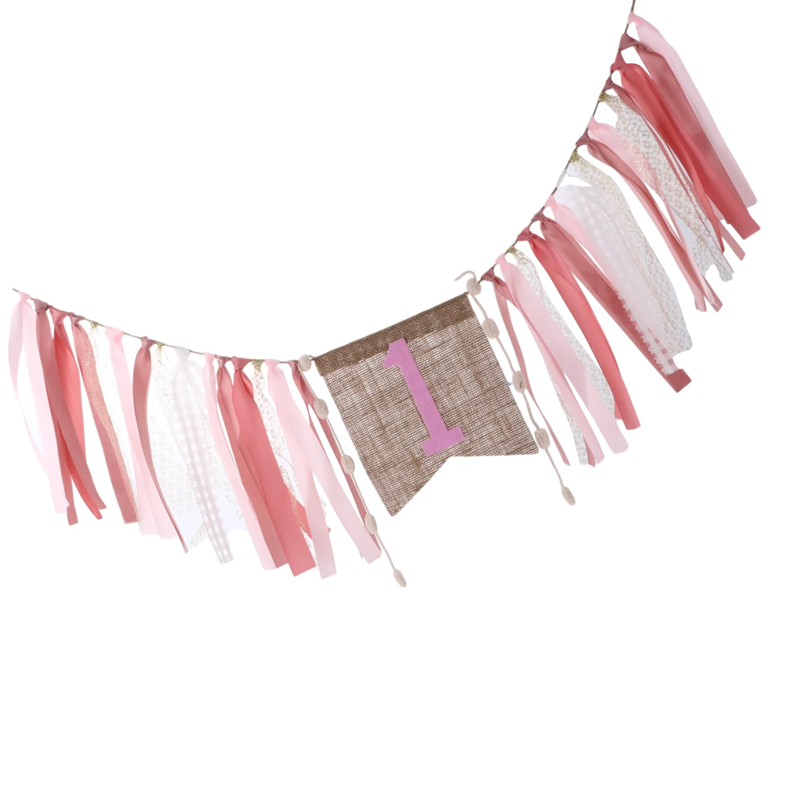 

Girls' Dining Chair Hanging Flag Birthday Flags Party Supplies Multicolored Banners Pull High Household Baby Decoration