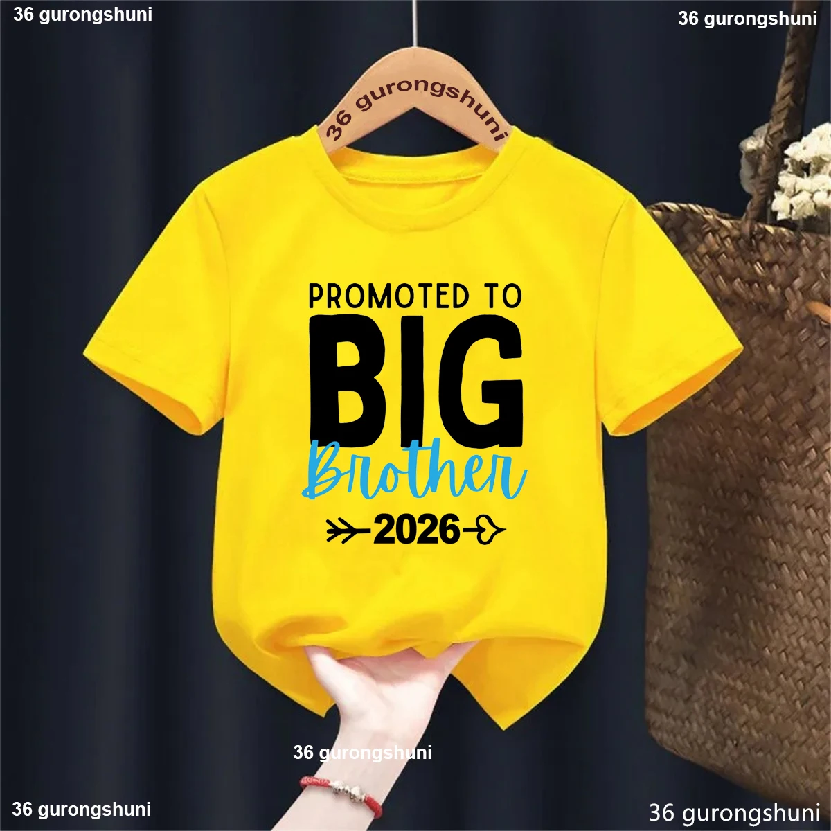 Promoted To Big Sister/Brother 2026 Baby Announcement T Shirt Kids T-Shirt Boys/Girls Tops Cute Toddler Tshirt Summer Tops