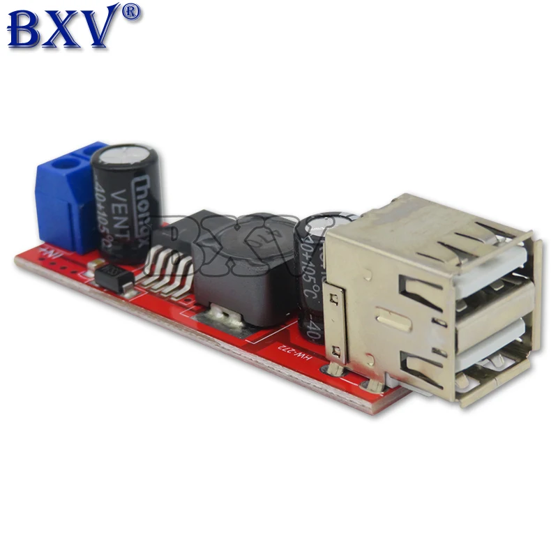 DC 6V-40V To 5V 3A DC-DC Step Down Converter Module Double USB Charge For Vehicle Car Charger LM2596 Dual Two USB